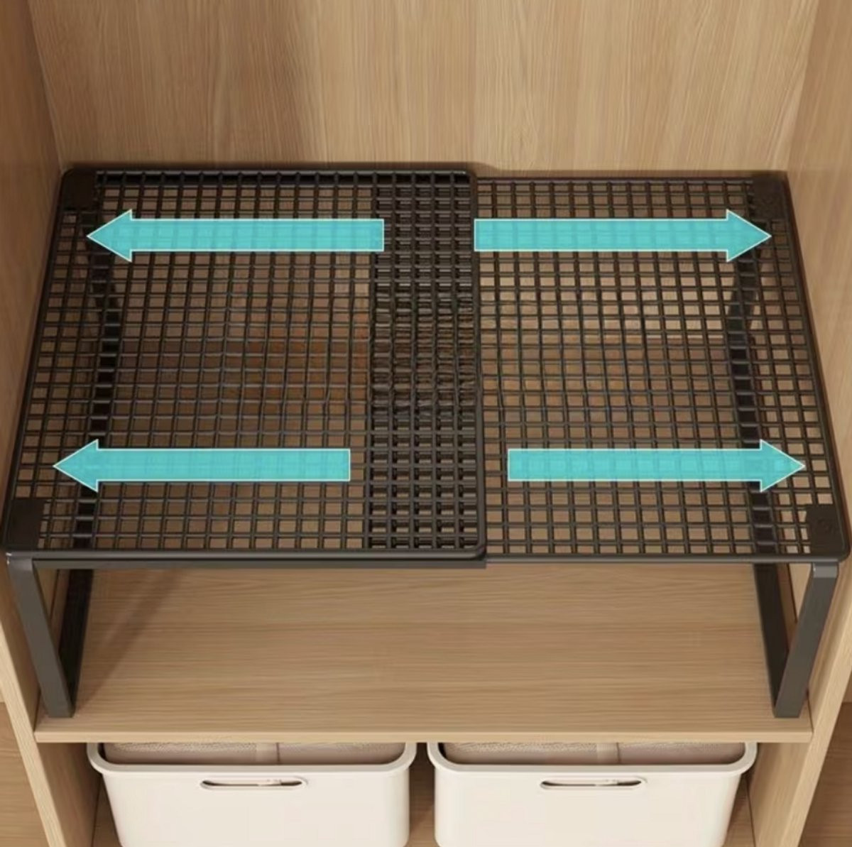 Uitschuifbare Kledingkast Organizer – Verstelbare Metalen Kastplank voor Thuis & Kantoor