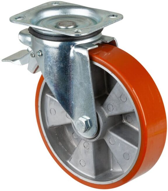 BS Rollen Roulette pivotante L420.B90, diamètre 200mm avec frein total 400kg, acier (L420.B90.202)