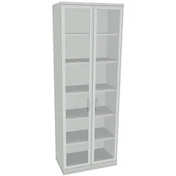 fm Büromöbel Aktenschrank »Oldenburg« 6 OH satinierte Acrylglastüren grau, 80x222.1x44.2 cm