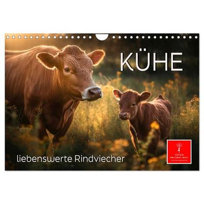 Kühe - liebenswerte Rindviecher (Wandkalender 2026 DIN A4 quer), CALVENDO Monatskalender