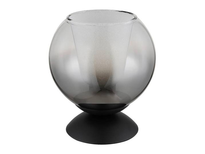 Globo Tischleuchte, Grau, Klar, Schwarz, Glas, Textil, rund, 20.5 cm, CE, Wippschalter, Lampen & Leuchten, Innenbeleuchtung, Tischlampen, Tischlampen