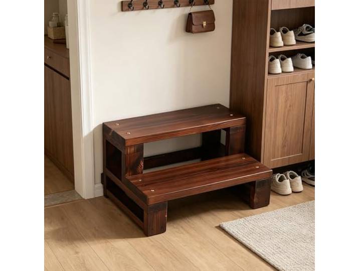 Hggdsac Tritthocker für Kinder mit 2 Stufen, Toilettenhocker Langer Fußhocker, Betttritthocker für Drinnen und Draußen,langlebig, ideal für ältere Menschen, 50×40×40cm