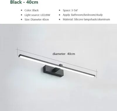 Shop Station Modern LED Vanity Light Bathroom Mirror Wall Sconce For Makeup & Grooming Lighting black tricolor White