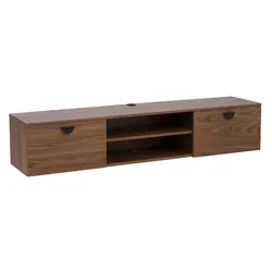Oviala Business Oviala 160 cm industrieller TV-Wandschrank aus dunklem Holz