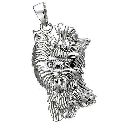 Kettenanhänger JOBO "Anhänger Westhighland Terrier 21 mm", silber (silber 925), Schmuckanhänger, Damen, Silber 925 (Sterlingsilber), Kettenanhänger, 925 Silber rhodiniert