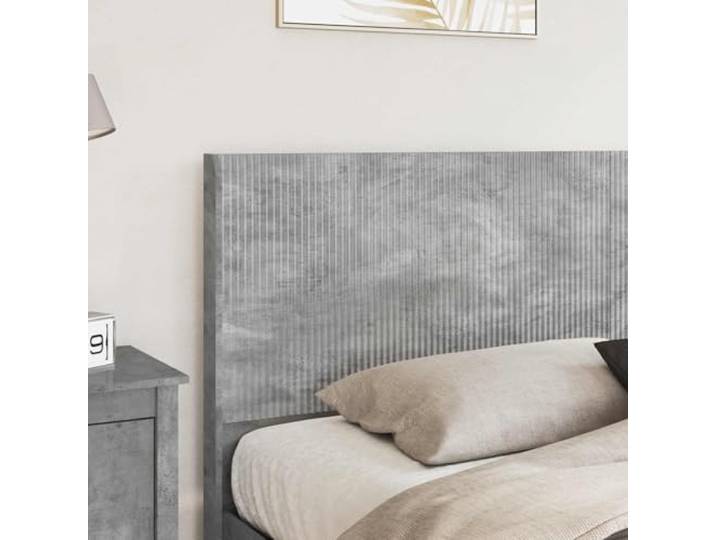 KTHLBRH Doppelbett mit Stauraum, betongrau Technisches Holz, integrierte Schubladen, Kopfteil inklusive, 280 kg Kapazität