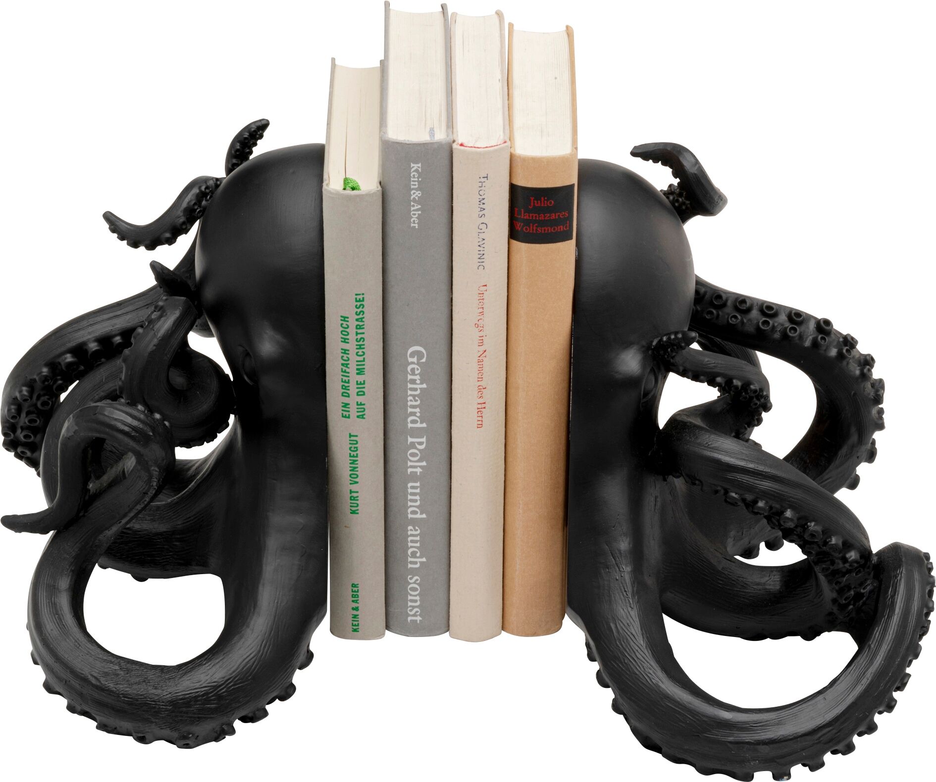 Buchstütze KARE DESIGN "Octopus", schwarz, B:28cm H:18cm T:26cm, Polyresin, Buchstützen, Buchstütze, aus Polyresin schwarz Einheitsgröße
