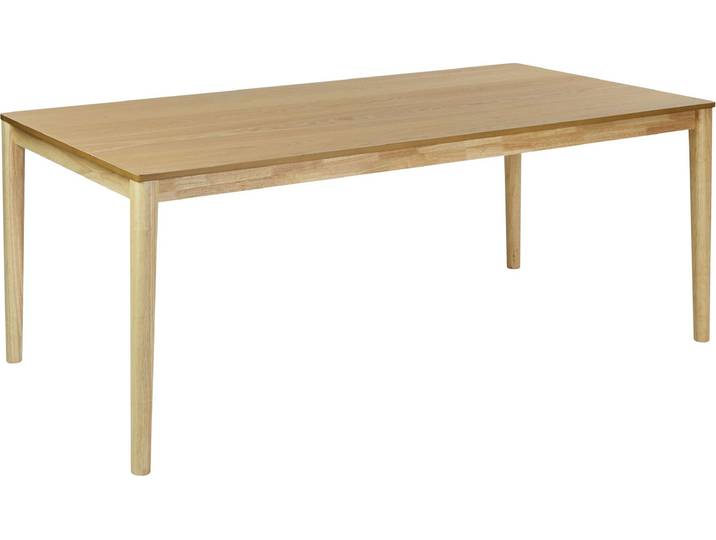 BELIANI Esstisch Naturfarbene Esche Holz MDF Gummibaumholz 200 x 100 cm Holzbeine Rechteckige furnierte Platte Natürliches Finish Minimalistische skandinavische Küche
