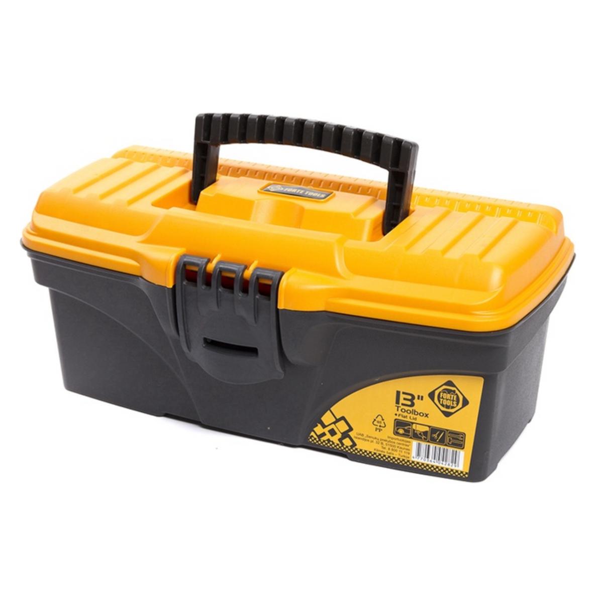 Forte tools Toolbox in 16,5x13,6x32 cm, Werkzeugkoffer, Koffer mit Metall-Laschen und internen Organ (1 Teil) (21728569)