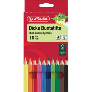 Herlitz Buntstifte Jumbo 10795276, farbig sortiert, 10 Stück