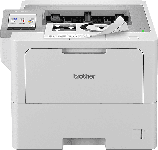 Impresora láser - Brother HL-L6410DN, Monocromo, Red Cableada y WiFi Opcional, 50ppm, Blanco