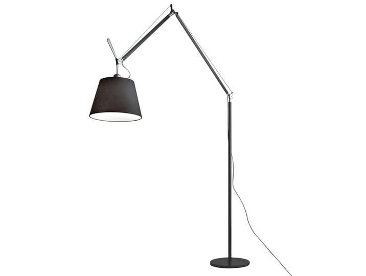 Tolomeo Mega Stehleuchte Ø42, satin/schwarz - Artemide - Wohnzimmer - Aluminium