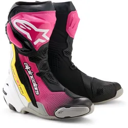 Alpinestars Supertech R, Stiefel - Schwarz/Pink/Weiß/Gelb - 44 EU