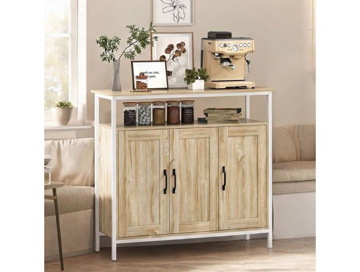 Servers and Sideboards and with Bois Naturel Panneau De Particules and 39.4 x 13.8 x 34.6 in