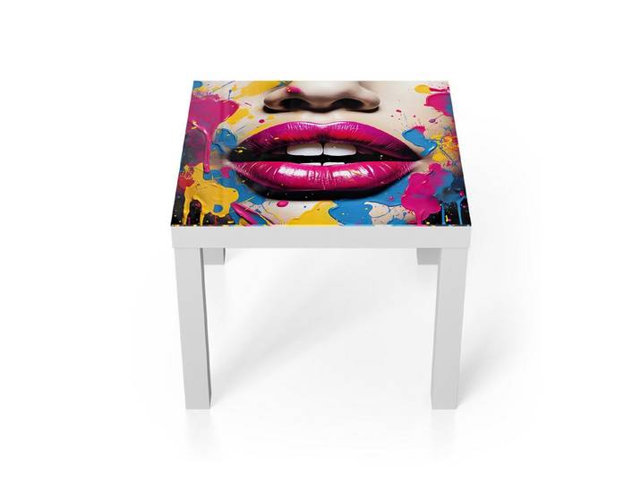 DEQORI Couchtisch 'Lebendige Lippen', Glas Beistelltisch Glastisch modern