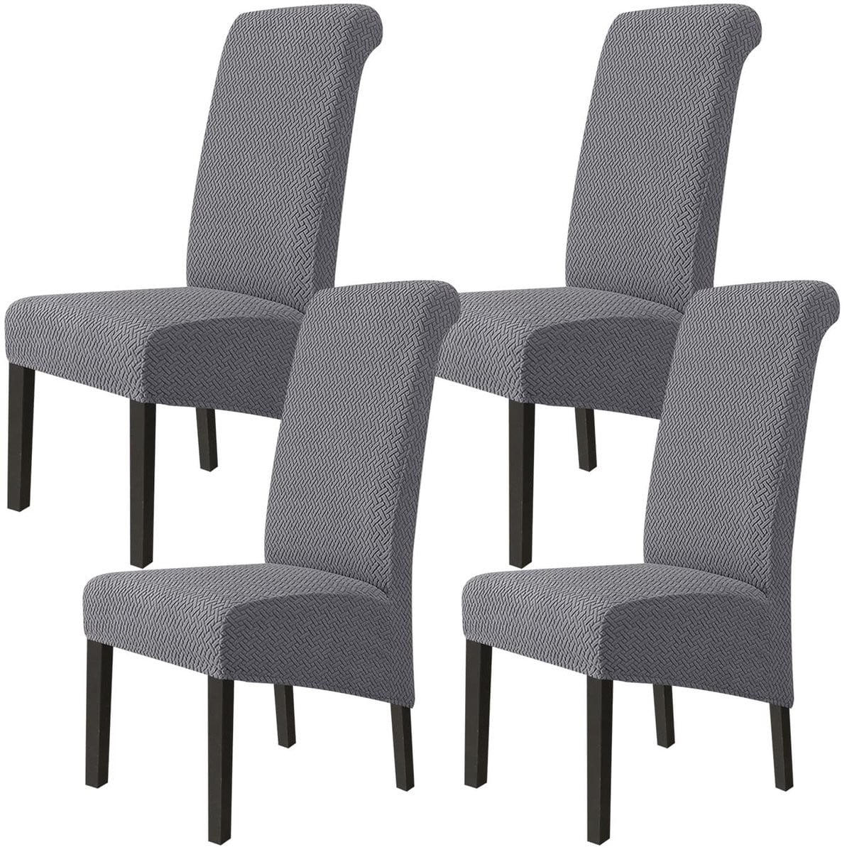 Elzusha Set van 4 Wasbare Stretchtstoelhoezen voor XL Eetkamerstoelen