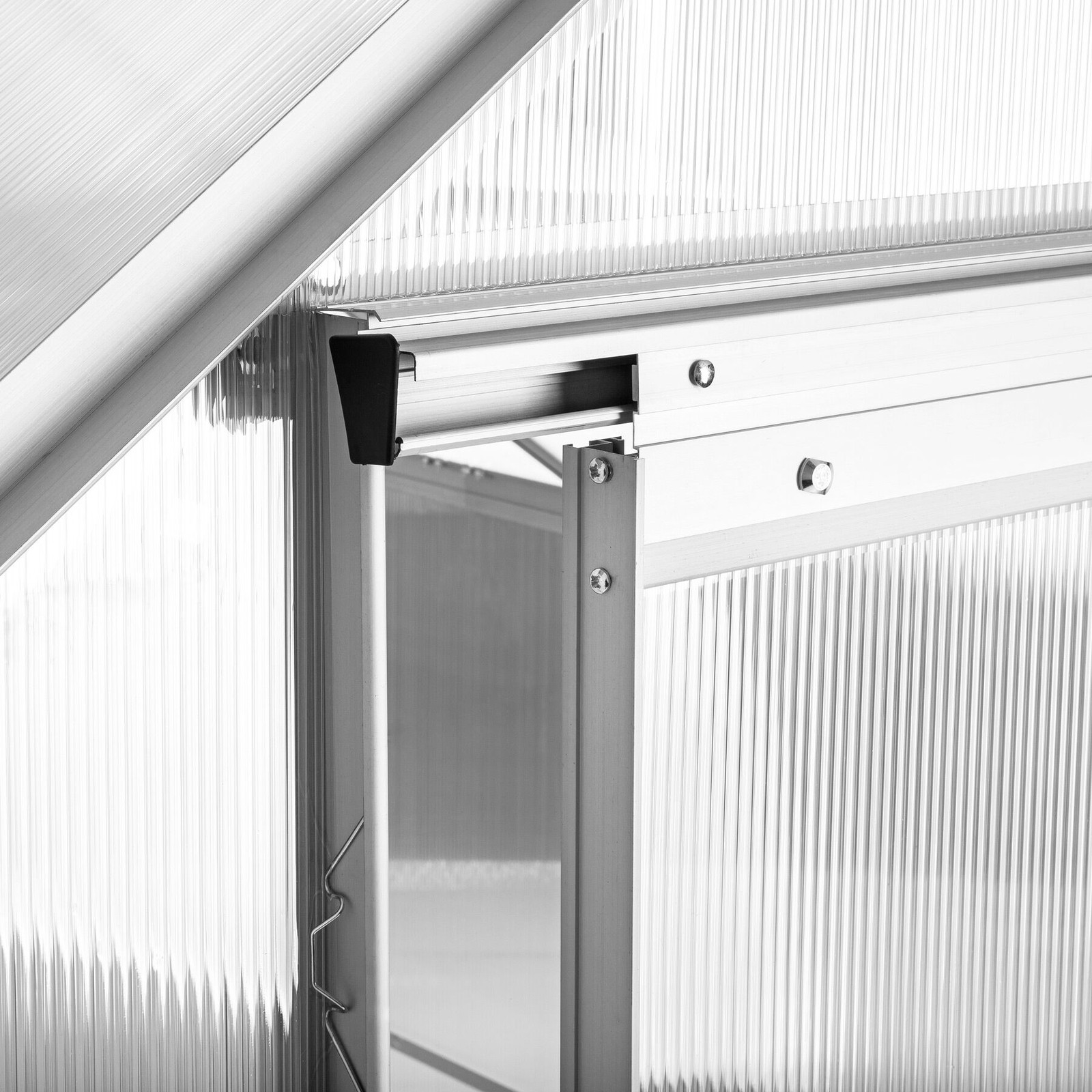 TecTake UV-bestendige aluminium broeikas met fundering, transparant