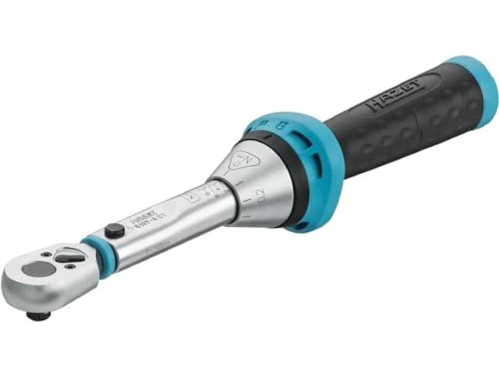 HAZET Clé dynamométrique 5107-3CT I Sortie : carré 6\,3 mm (1/4 pouce)\, tolérance : 4 %\, 20 dents (angle d'actionnement 18 degrés) I cliquet réversible convivial pour voiture et vélo I 234 mm'.