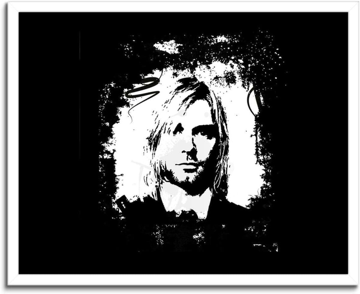 Ingelijste Poster Wanddecoratie Kunst Wit 50 x 40 cm