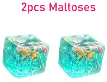 JoyToys Ocean Glow Maltose Squishy Toy Slow Rise Stress Relief Sensory Cube With Floating Stars 2pcs