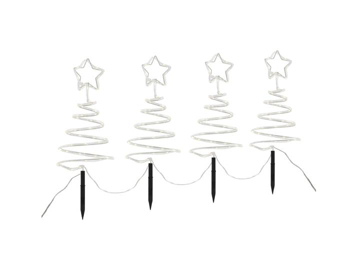 Ensemble de 4 lampes de jardin de Noël Sapin de Noël blanc LED