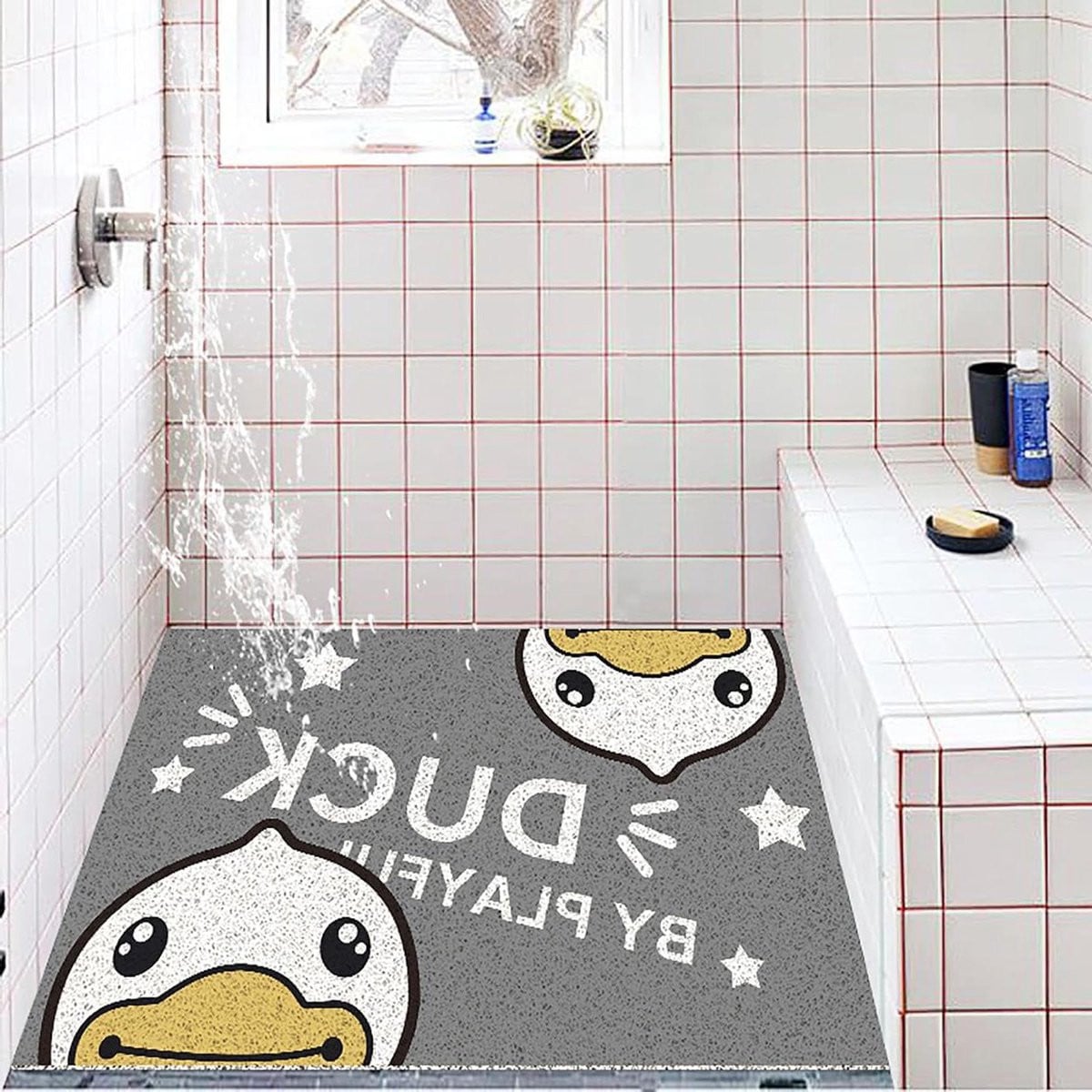 Zachte antislip douchemat met loofah textuur - 60 x 90 cm