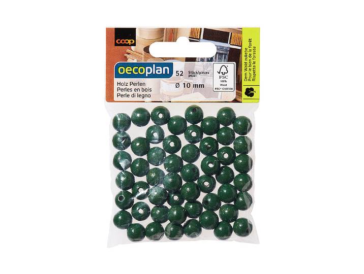 Oecoplan Holzperlen Buche Poliert 10 mm 52 Stück