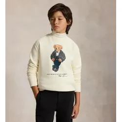 Polo Ralph Lauren für Jungen. 323B29157001 Sweatshirt aus Frottee mit Polo Bear in Beige ((S) 6/7años= 136/138cm), Lässig, Baumwolle, Langar