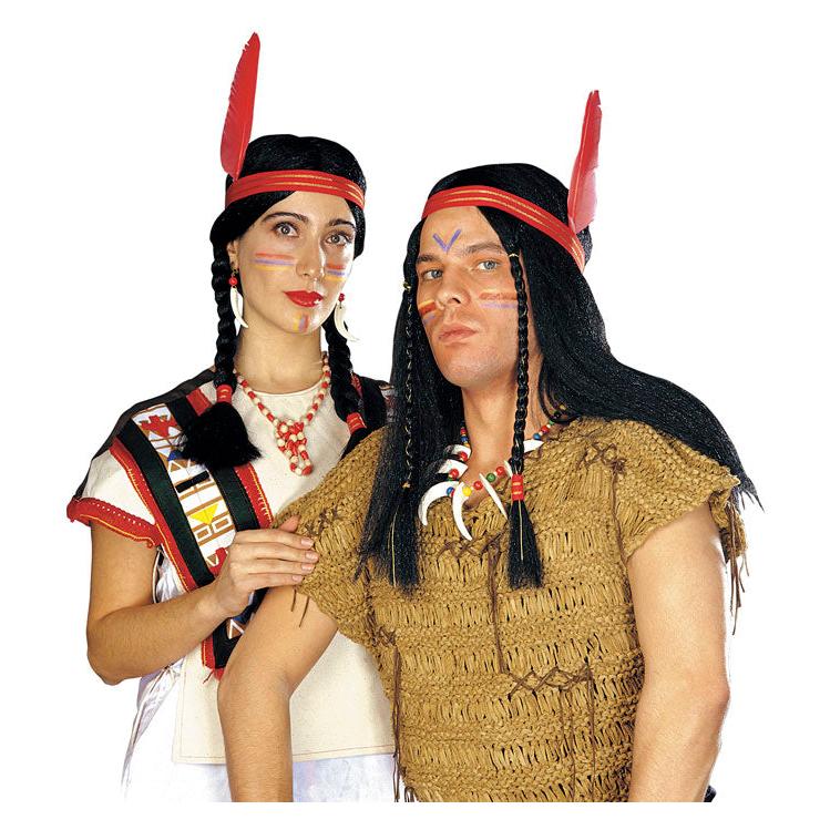 Magni Widmann 6003D - Perücke Indianer und Indianerin, schwarz, Karneval, Mottoparty (6003D)
