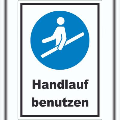 HB-Druck Handlauf benutzen Aufkleber A3 (297x420mm)