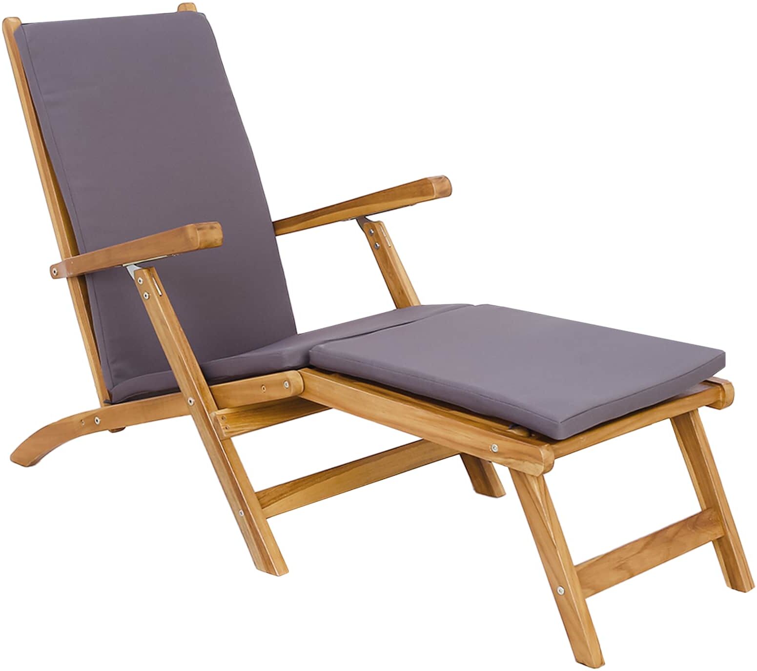 vidaXL Chaise de jardin pliante avec coussin Gris foncé