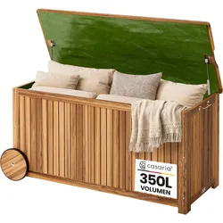 Gartenbox Akazienholz 350L mit Innenplane 119x50x61cm wetterfest