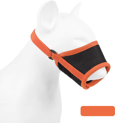Inspire Curations Adjustable Breathable Dog Muzzle Soft Mesh Anti Biting & Anti Barking Safety Guard orange l
