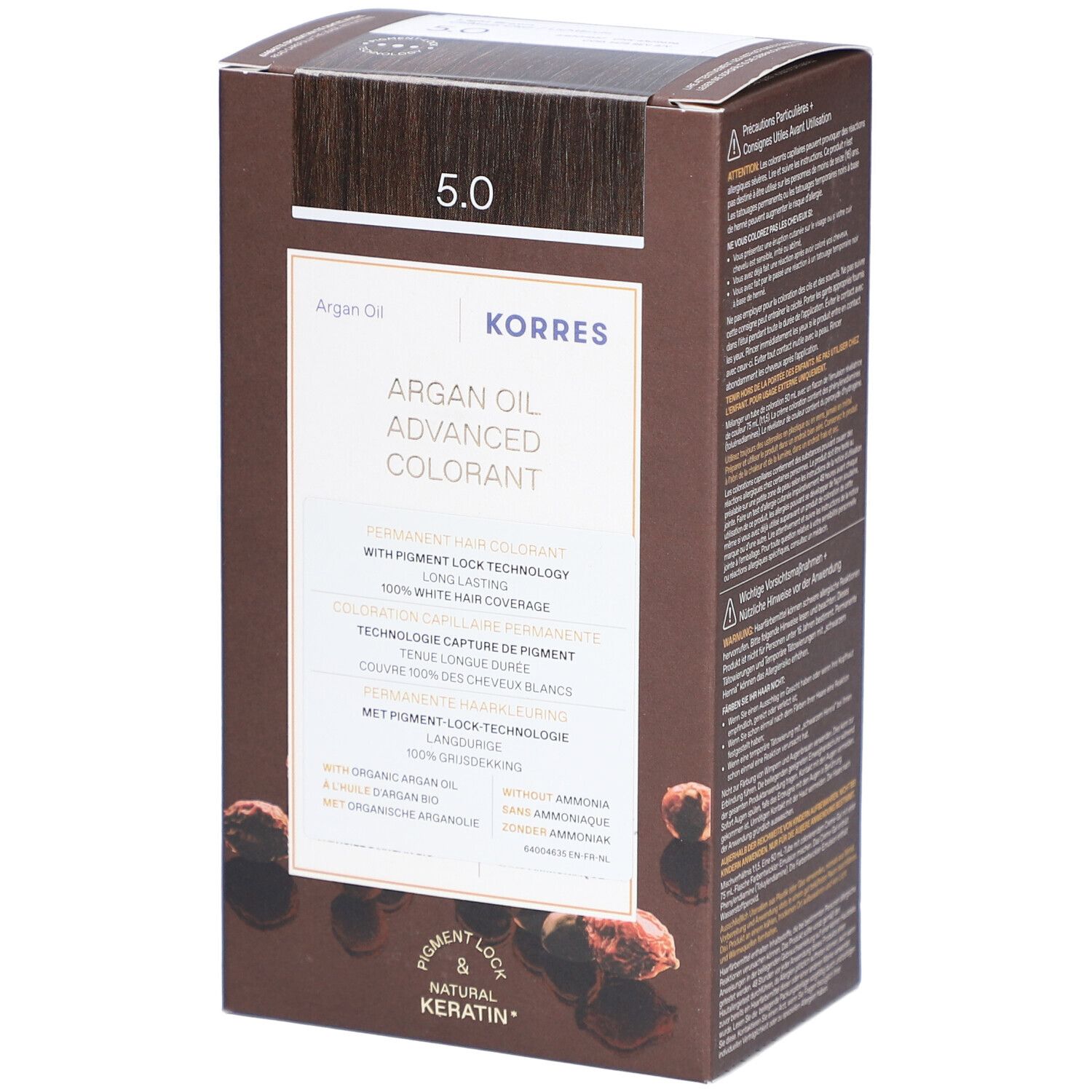 Korres Argan Oil Advanced Colorant 5.0 Light Brown 1 St Kombipackung