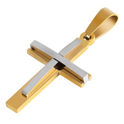 Kettenanhänger ADELIA´S "Anhänger – Kreuzanhänger aus Edelstahl", gold (silber), Schmuckanhänger, Damen, Edelstahl, Kettenanhänger, Schöne Geschenkidee zum einfach so