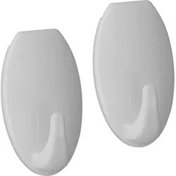 Metaltex pullCLEAN Klebehaken oval 2er Set Weiß