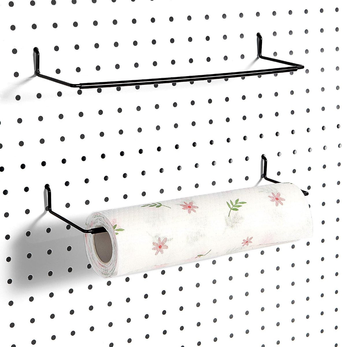 Set van 4 uitschuifbare handdoekhouders voor standaard Pegboards, zwart