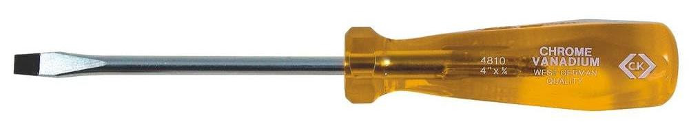 C.K. Werkstatt Schroevendraaier met platte kop, Kopbreedte: 6 mm, Koplengte: 100 mm