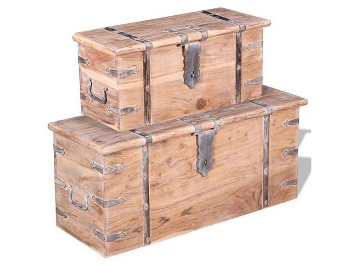 SALE 2026 Coffre Extérieur Charge de 150 KG Brun - Ensemble de deux coffres de rangement Bois d'Acacia 30.2 Kg 453046