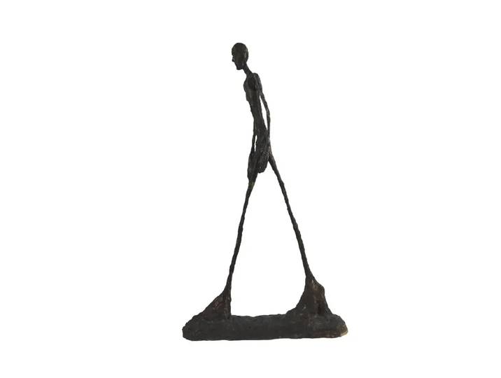 Grande sculpture abstraite faite à la main de marcheurs, statue de voyageur en laiton bronze, marcheur Tat, décoration de bureau et de maison