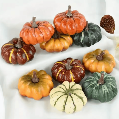 Inspire Curations Realistic Plastic Pumpkin Decor Reusable Fall & Thanksgiving Table Accent Realistic Plastic Pumpkin Decor Reusable Fall & Thanksgiving Table Accent