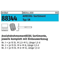 Amecoil, Gewindeschneider + Gewindebohrer, Gewindereparatursortiment R 88344 SR Nr.3 Stahl 3