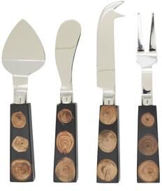 Saro Lifestyle Wood and Resin Fusion Cheese Cutlery Set