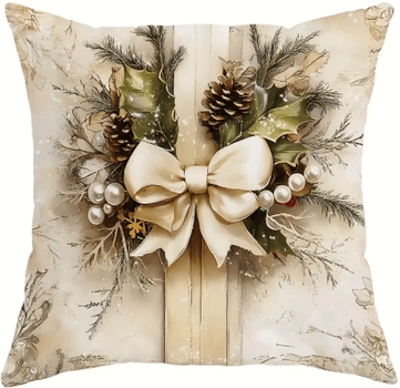 Inspire Picks Festive Christmas Pillow Cover With Santa Claus & Reindeer Design 3 40x40cm