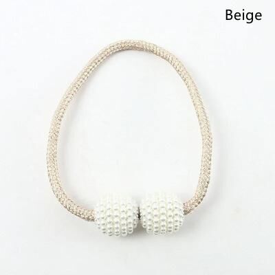 Uplifted Finds Pearl Magnetic Curtain Clip Tie Back Holder For Home Curtain Decor 2 Pcs beige