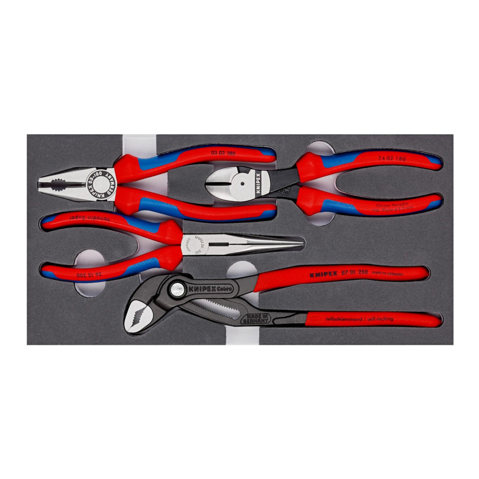 KNIPEX 00 20 01 V15 Zangen-Set in Schaumstoffeinlage 4-teilig )