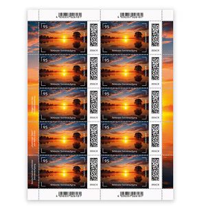 DeutschePost Briefmarken Set, 10 Stück à 95cent, schönster Sonnenaufgang, Standardbrief/Postkarte, nassklebend