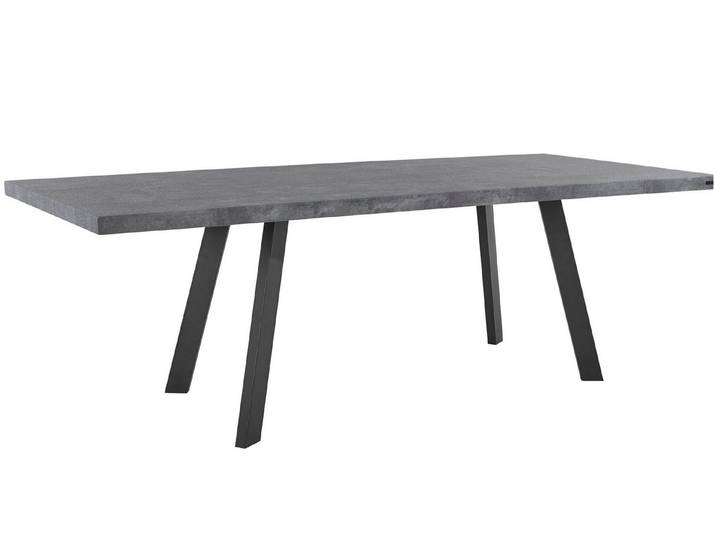 loft24 Esstisch Lothar - Esszimmertisch Küchentisch Tisch Speisetisch, rechteckige Tischplatte in Beton Optik mit Metallgestell