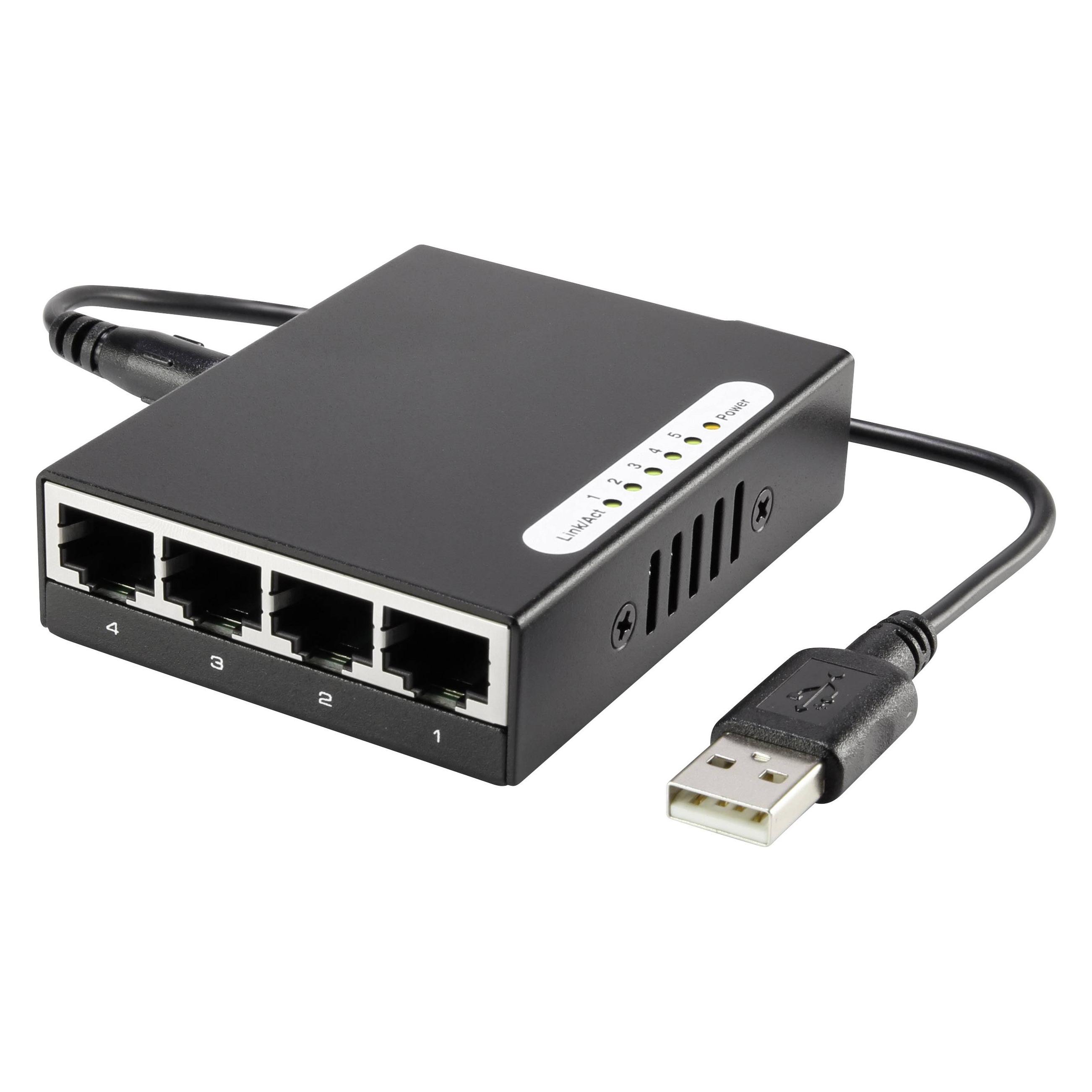 Renkforce 5 Port 10/100 Metall-Switch mini mit USB-Stromversorgung (5 Ports) (RF-4451433)