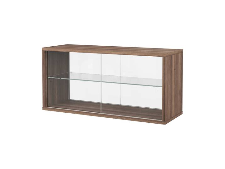 Pira Pira Vitrinenschrank Walnuss-Klarglas, 90x31 cm, 4-türig